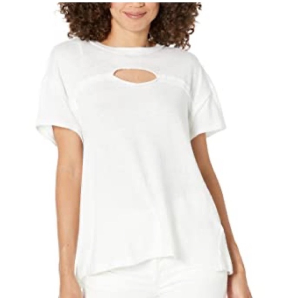 Free People Cut Out Tee in White New